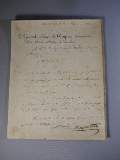 Letter on cardboard from General Baron de...