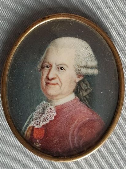 Miniature on ivory -Portrait of a man carrying...